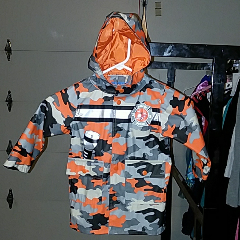 Boy camo rain jacket